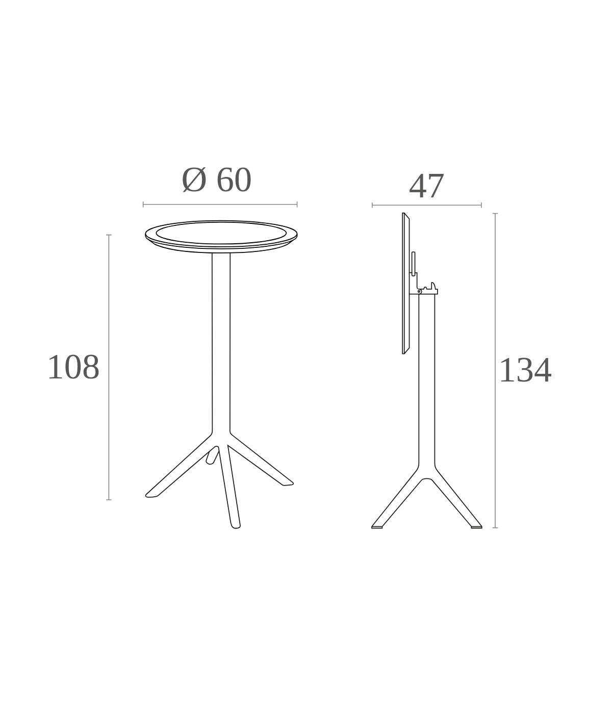Sky Folding Bar Table Ø60